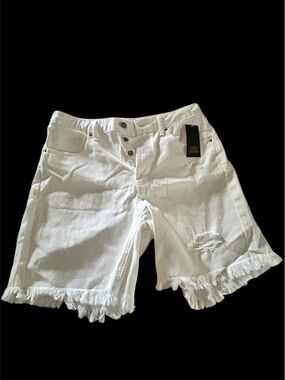 wild fable White Frayed Hem Denim Shorts